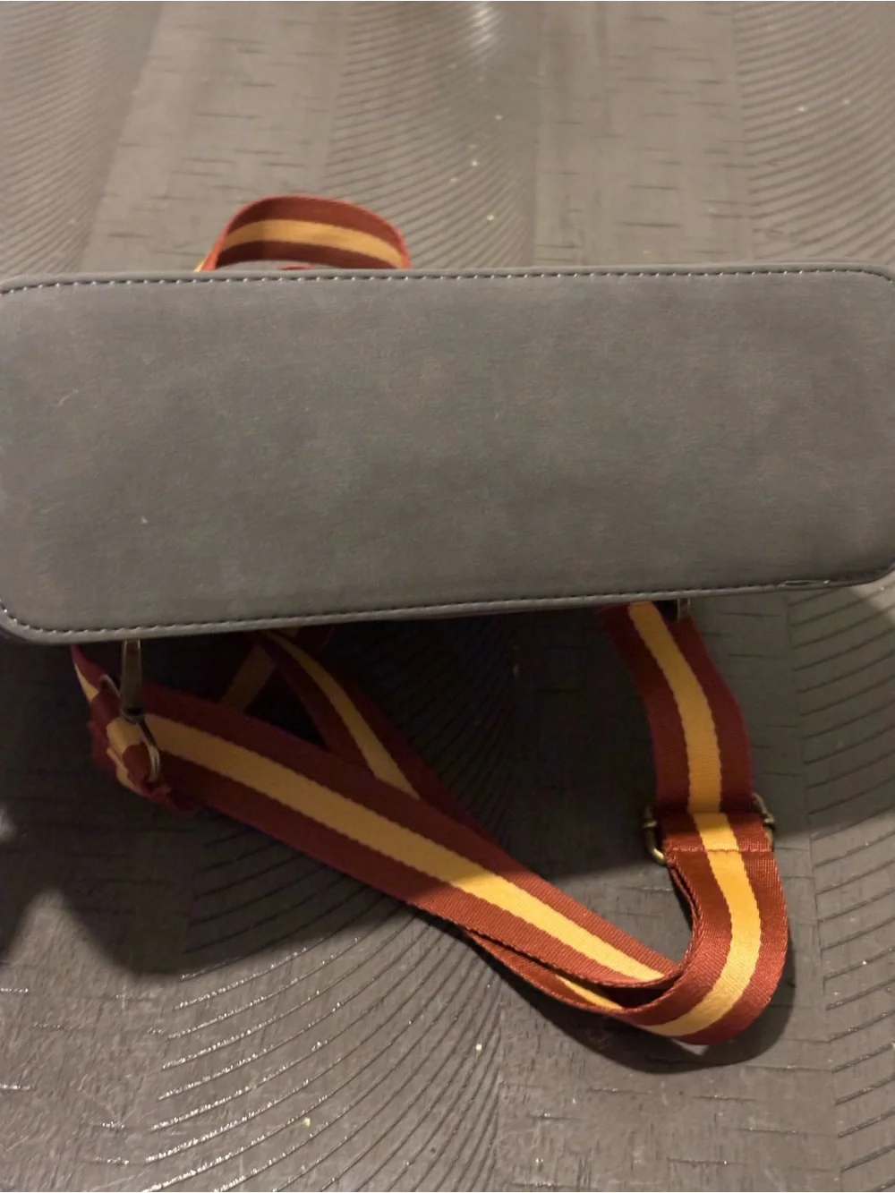 Loungefly Gray Harry Potter Crossbody with Burgundy and Yellow Strap